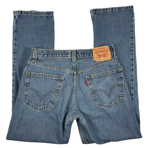 Levi's Other - Levi's 505 Regular Fit Denim Blue Jeans Straight Leg Mid Rise Men’s 32x32